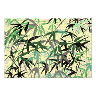 Impression Photo Motif en bambou, Feuilles en bambou, pousses en ba