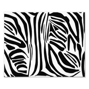 Impression Photo Motif Imprimé Zèbre Noir et Blanc Audacieux
