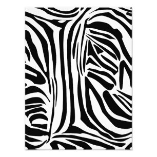 Impression Photo Motif Imprimé Zèbre Noir et Blanc Gras