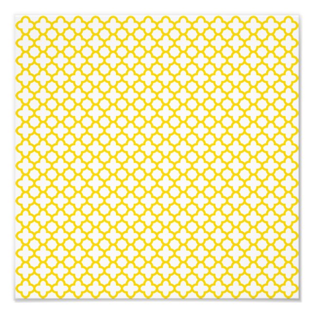 Impression Photo Motif Quatrefoil jaune (Devant)