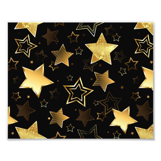 Impression Photo Motif sans couture avec étoiles d'or (Devant)