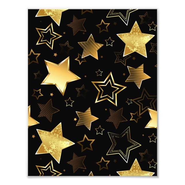 Impression Photo Motif sans couture avec étoiles d'or (Devant)