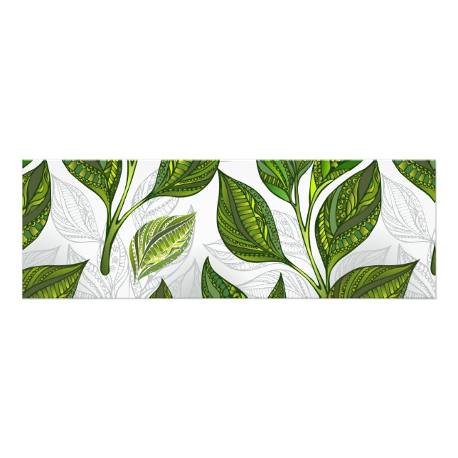 Impression Photo Motif sans couture avec Feuilles de thé vert (Devant)