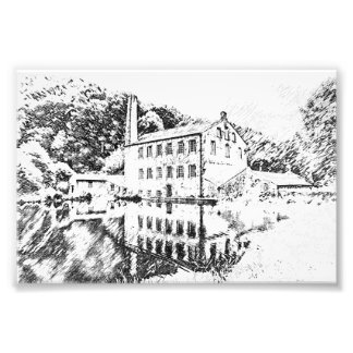 Impression Photo Moulin de Gibson, Hardcastle Crags Charbon de bois