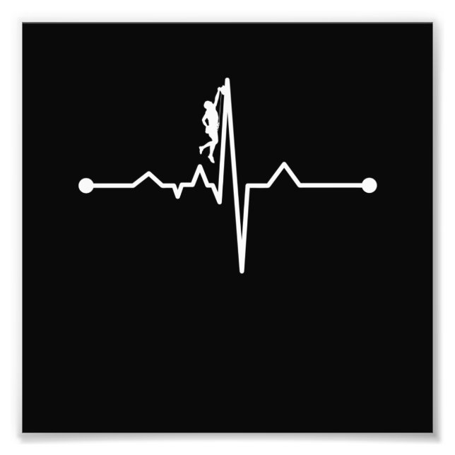 Impression Photo Mountain Climber Heartbeat Rock Climbing Lover Gra (Devant)