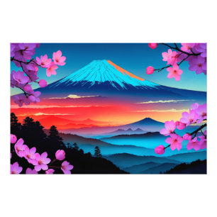 Impression Photo Mt Fuji Cherry Blossom Paysage Art Imprimer