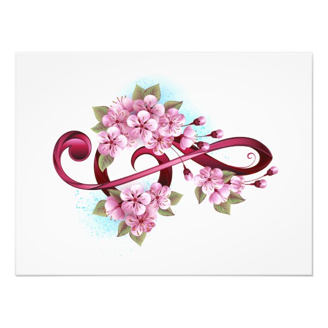 Impression Photo Musical treble clef notes with sakura flowers (Devant)