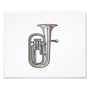 Impression Photo musique d'instrument en laiton euphonique réaliste