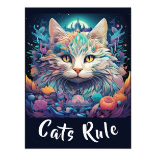 Impression Photo Mysical Native American Pop Art Cat Ajouter Votre