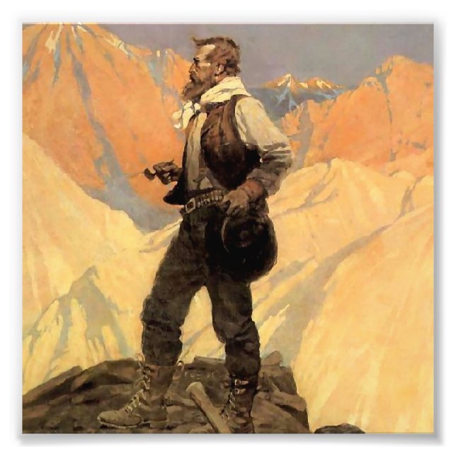 Impression Photo N C Wyeth Peinture occidentale "Le Prospecteur" (Devant)