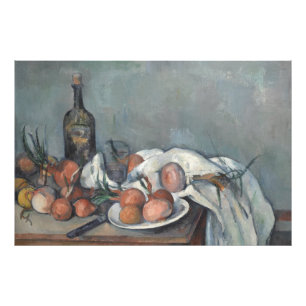Impression Photo Nature morte aux oignons, peinture à l'huile, Paul