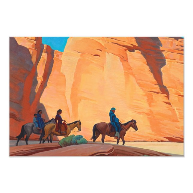Impression Photo Navajos dans un canyon, 1945 par Maynard Dixon (Devant)