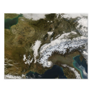 Impression Photo Neige, brouillard et nuages bas en Europe occident