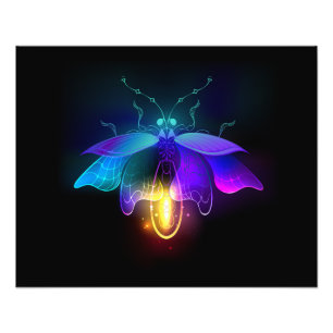Impression Photo Neon Firefly sur noir