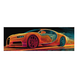 Impression Photo Neon Velocity   Art Automobile (36" x 12")