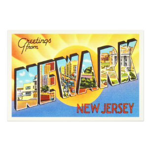 Impression Photo Newark New Jersey NJ Vintage voyage Carte postale
