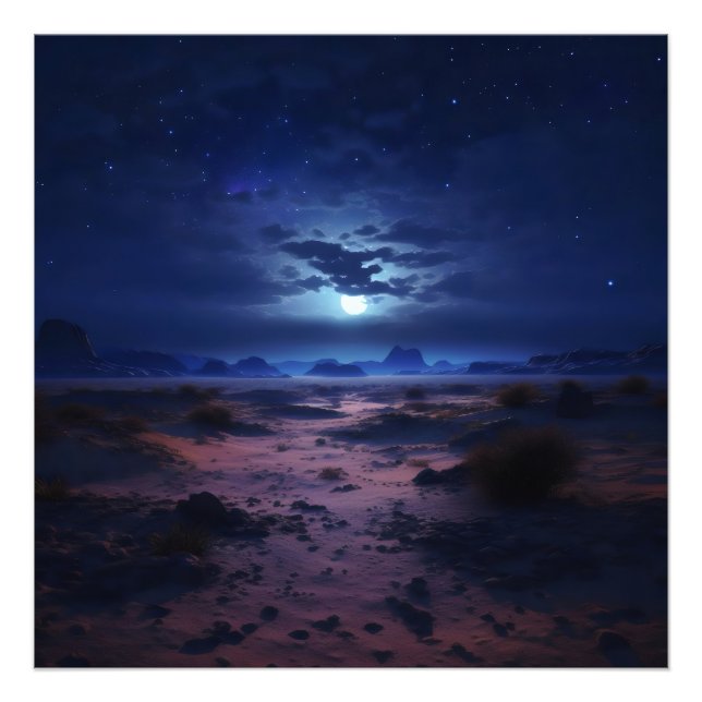 Impression Photo Night Desert Pleine lune (Devant)