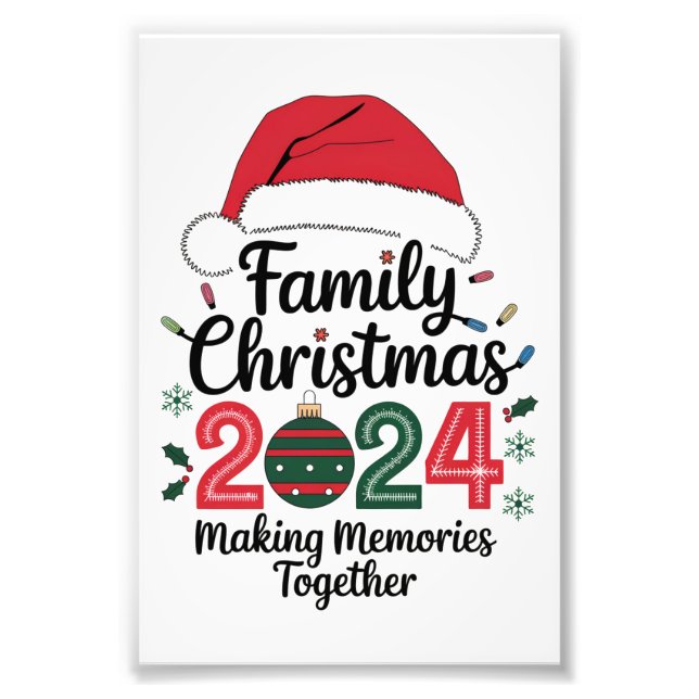 Impression Photo Noël de famille 2024 Rassembler les souvenirs (Devant)