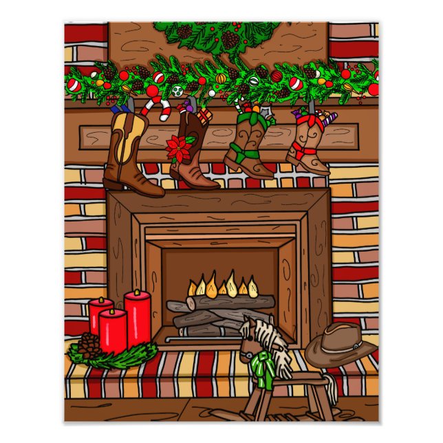 Impression Photo Noël du pays | Cowboy Boot Stockings (Devant)