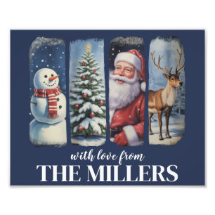 Impression Photo Noël personnalisé Vintage Père Noël Snowman