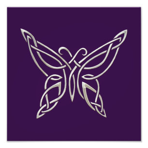 Impression Photo Noeuds de bordage de papillon celtique pourpre