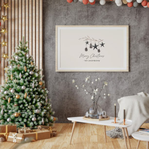Impression Photo Noir moderne scandi élégant script Noël