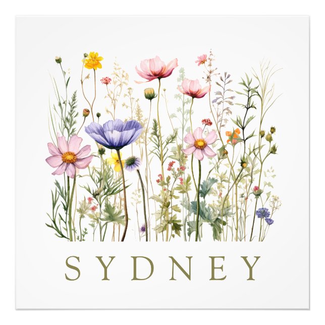 Impression Photo Nom personnalisé fleur sauvage (Devant)