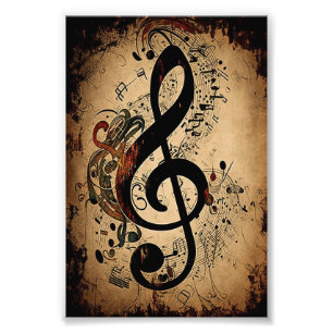 Impression Photo Notes musicales vintages