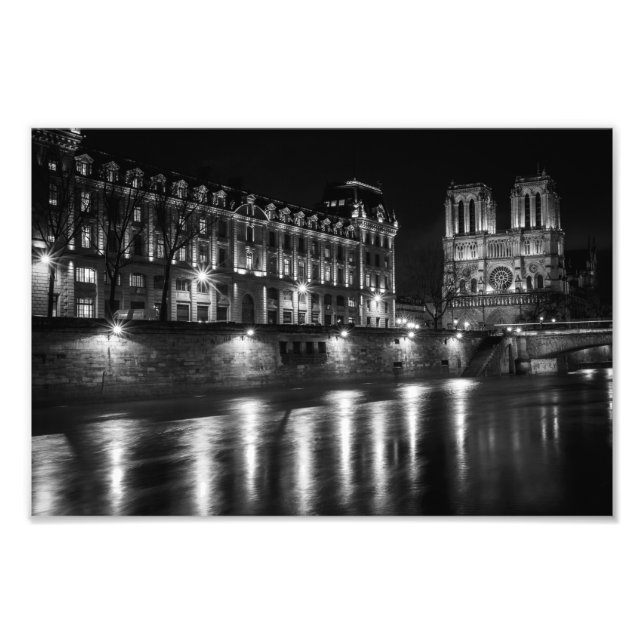 Impression Photo Notre Dame Paris Noir et Blanc - (Devant)