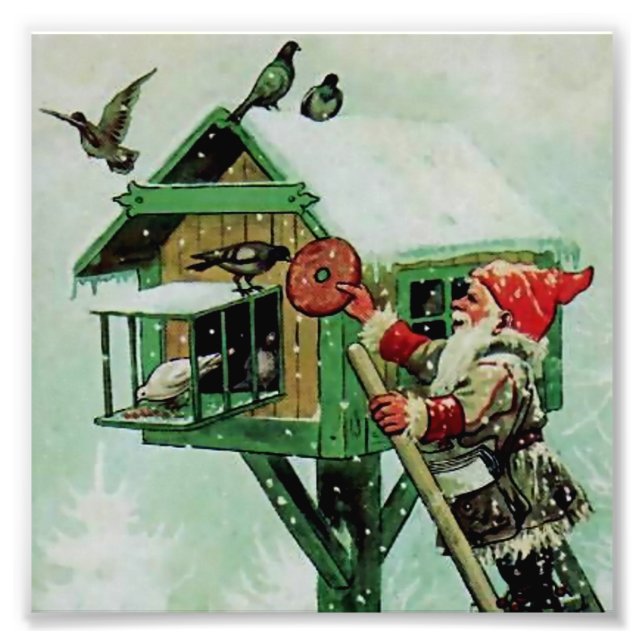 Impression Photo "Nourrir les oiseaux d'hiver" par Jenny Nystrom (Devant)
