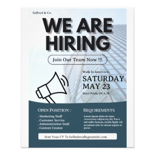 Impression Photo Nous embauchons Flyer, Offre d'emploi, Flyer d'emb