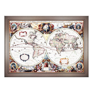 Impression Photo Nova Totius Terrarum Orbis par Henricus Hondius II