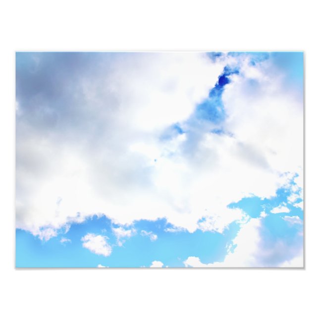 Impression Photo Nuages blancs et ciel bleu (Devant)