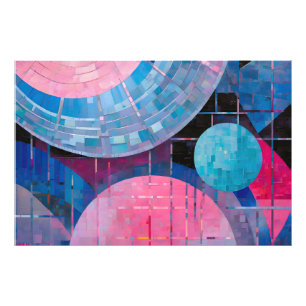 Impression Photo Nuances subtiles de bleu et de rose en Abstrait