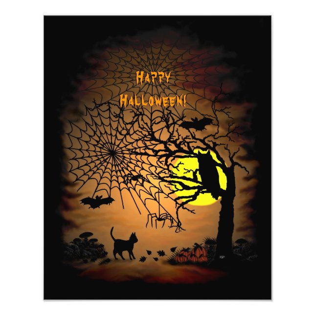 Impression Photo Nuit d'Halloween, Joyeux Halloween ! (Devant)