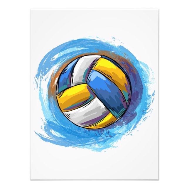 Impression Photo numériquement conception de volley-ball peint (Devant)