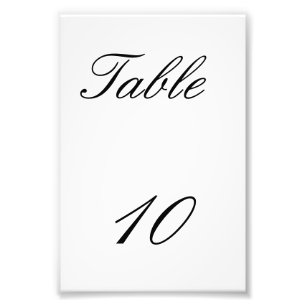 Impression Photo Numéro de table