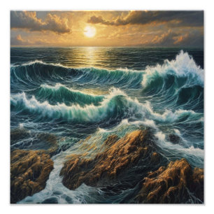 Impression Photo Ocean Fury : Dramatique Peinture sur le paysage ma