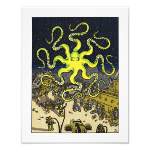 Impression Photo Octopus hypnotique avec navires coulés