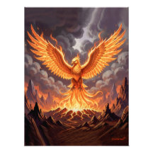 Œuvre d'art murale triptyque Phoenix Majestique