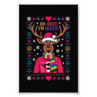 Oh cerf je suis queer LGBT LGBTQ Fierté gay Noël l