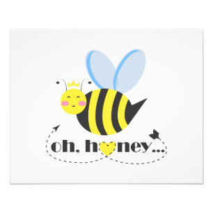 Impression Photo Oh Honey Valentines reine Bee caractère avec tiara