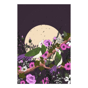 Impression Photo Oiseaux dans les fleurs