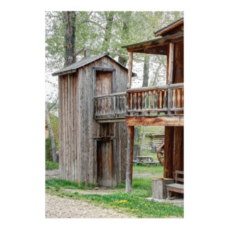Impression Photo Old West 2 Story Montana Outhouse