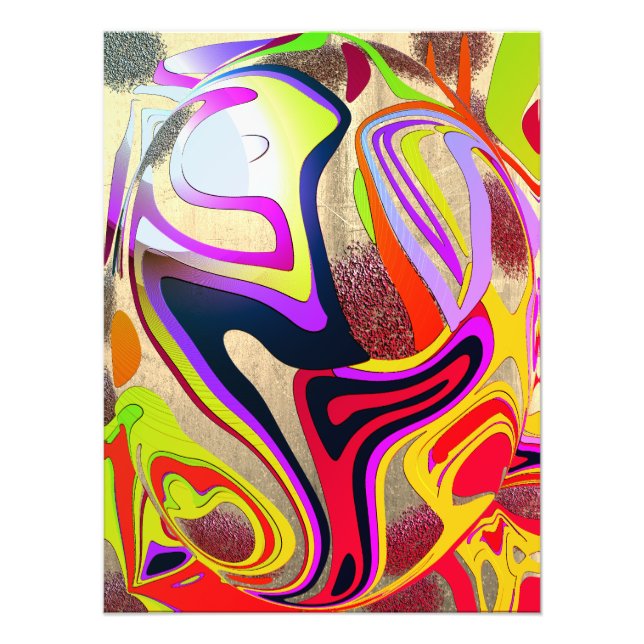 Impression Photo Ondes graphiques globe - metal bg (Devant)