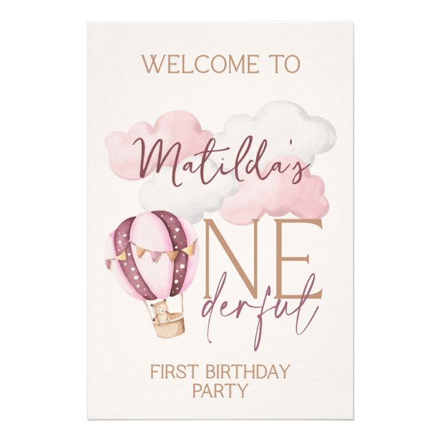 Impression Photo ONE derful First Birthday Affiche de bienvenue de  (Devant)