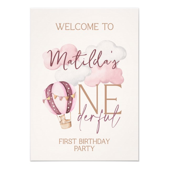 Impression Photo ONE derful First Birthday Affiche de bienvenue de  (Devant)
