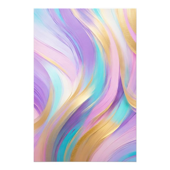 Impression Photo Or Abstrait rose Lilac Turquoise (Devant)