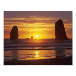 Impression Photo OR, côte de l'Oregon, Cannon Beach, piles de mer à