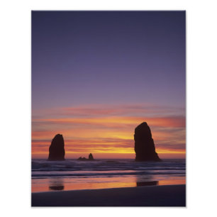 Impression Photo OR, côte de l'Oregon, Cannon Beach, stacks à 2